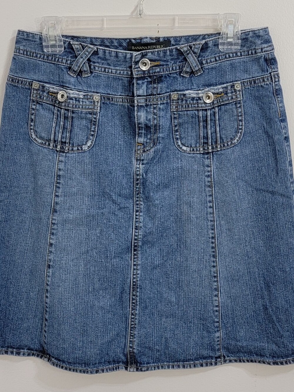 Banana Republic Mid-Blue Denim A-Line Skirt 6